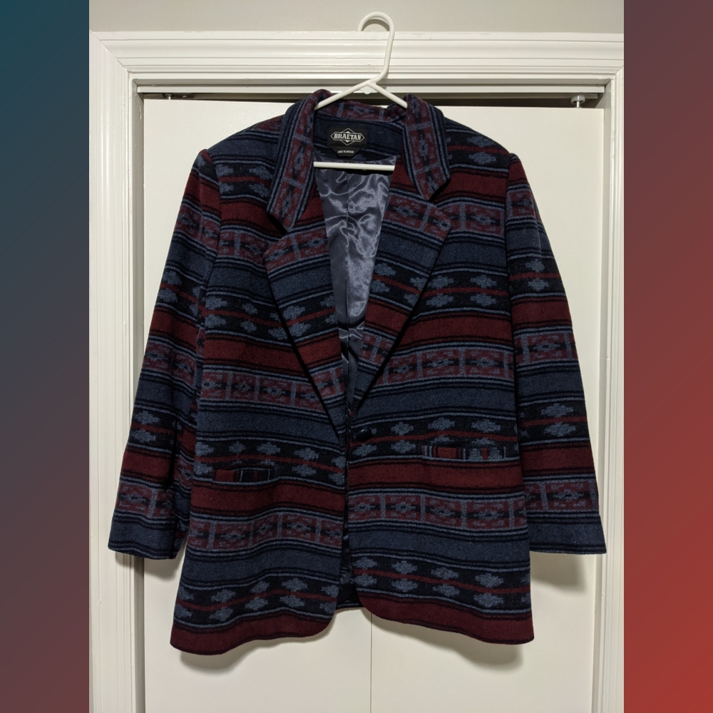 Vintage Southwest Aztec Wool Blazer